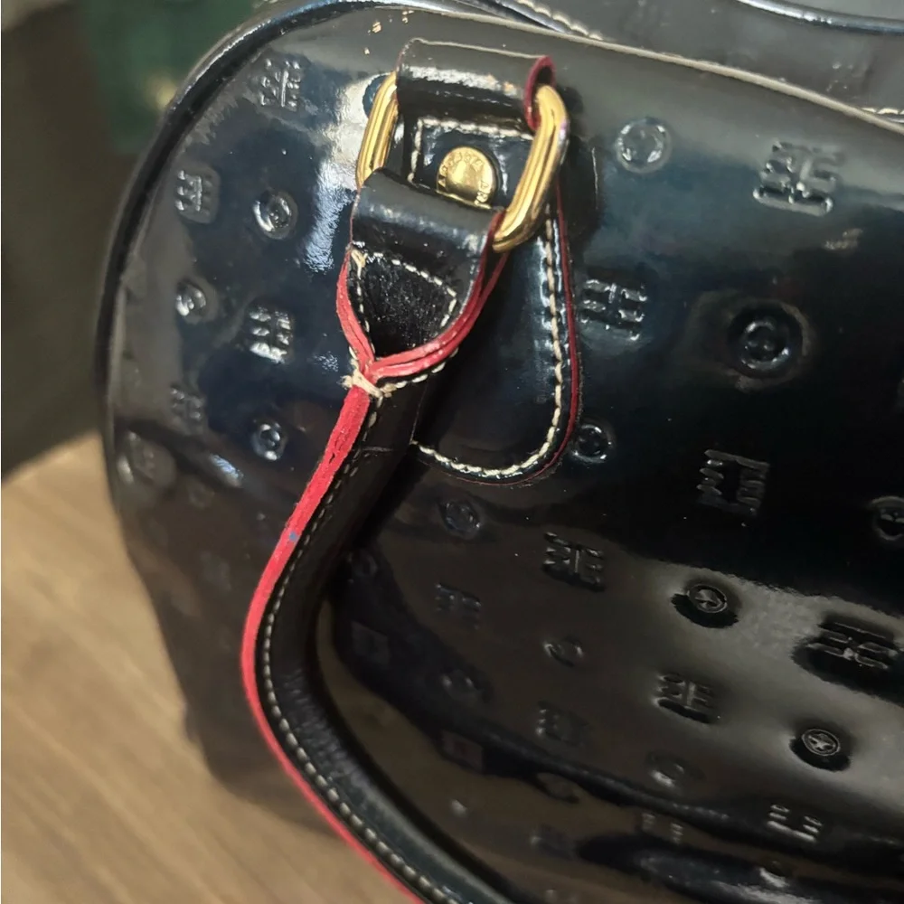 Arcadia Dark Blue Patent Leather Tote Bag - Picture 2 of 11